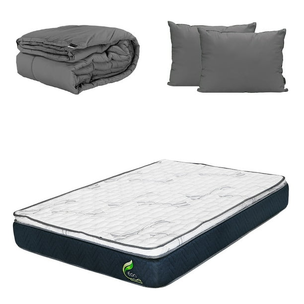 Colchón Matrimonial Dicasa Eon + Almohada 2Pack + Edredon Homy