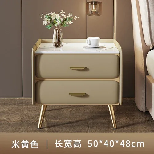 Mesita de noche de almacenamiento oculta, mesita de noche única nórdica estética elegante, Muebles modernos de lujo para Hogar, Muebles que ahorran espacio