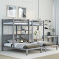 Euroco Modern Bedroom Twin over Twin & Twin Bunk Bed with Shelf, 3in1