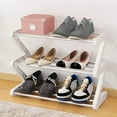thumbnail image 1 of Zapatero en forma de Z: organizador de almacenamiento de metal multicapa para entrada, armario, dormitorio u oficina | 4 niveles | Moderno y fácil montaje | Ahorro de espacio de acero inoxidable y, 1 of 6