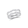 thumbnail image 1 of Diamond Princess 14kt White Gold Womens Round Diamond Wrap Ring Guard Enhancer 1/3 Cttw, 1 of 1