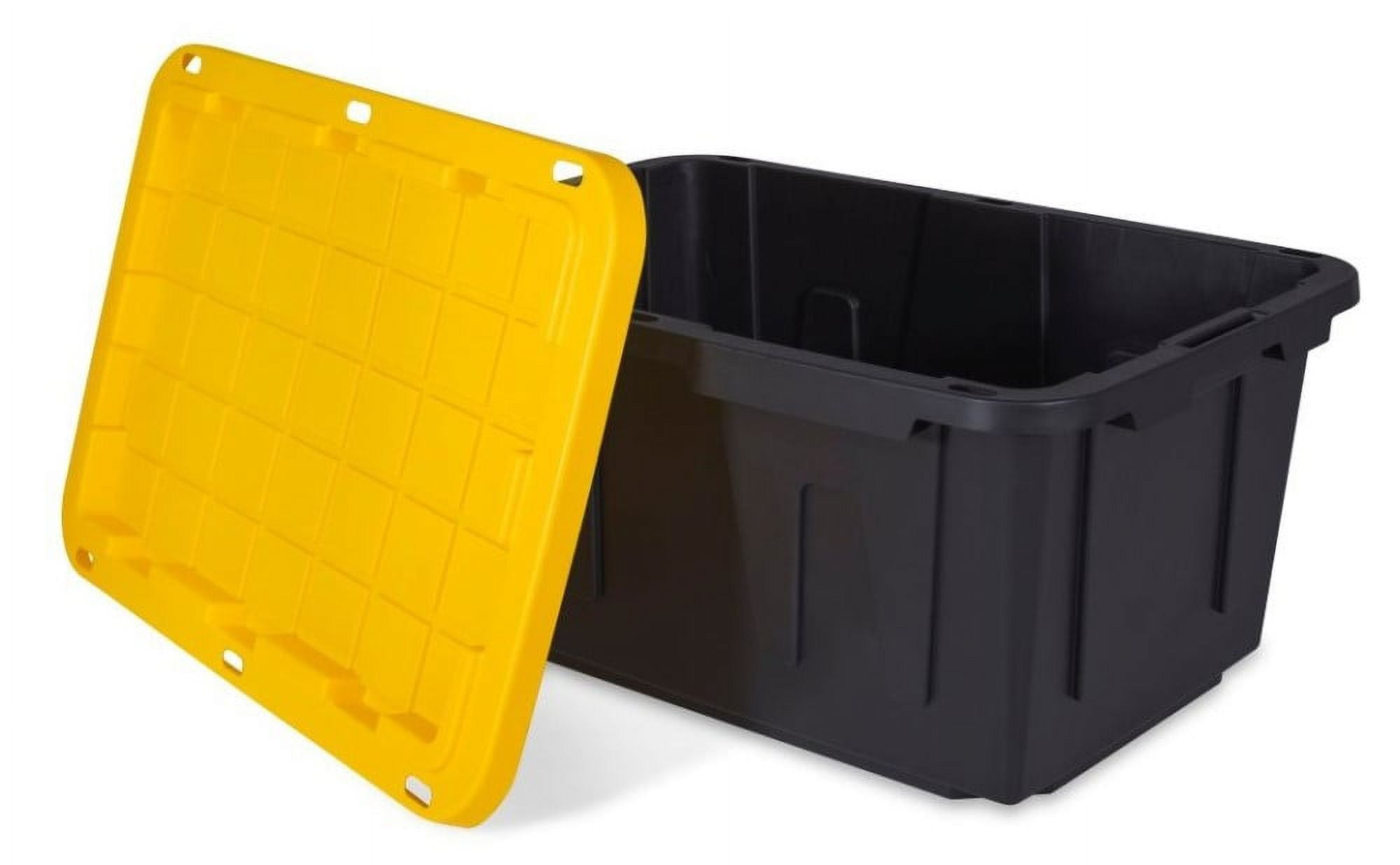 Project Source 2-Pack Project Source Commander Large 27-Gallons (108-Quart)  Black and Yellow Heavy Duty Tote with snap lid