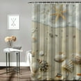thumbnail image 2 of Orinice  Beach Shower Curtain Sets,Starfish Seashell Bathroom Curtains,Ocean Themed Bath Curtain,Waterproof Fabric with  36x72, 2 of 7