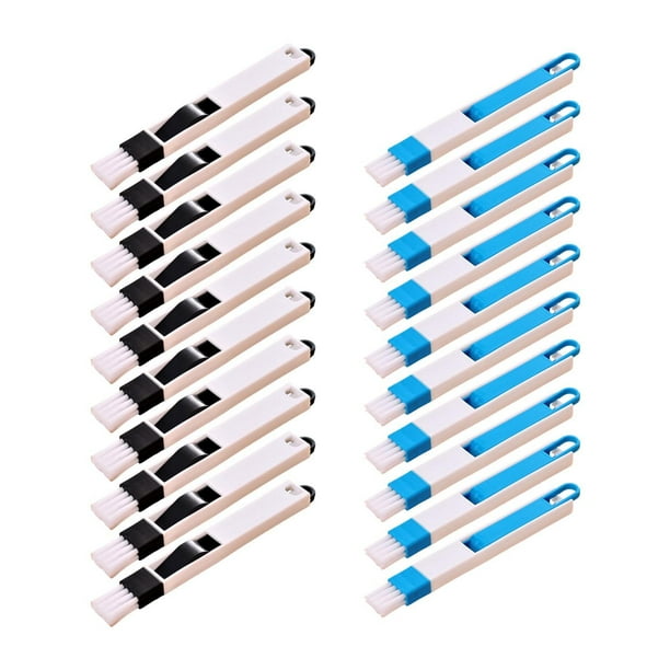 20 cepillos para limpiar ranuras de ventanas con recogedor, limpiador de polvo para puertas correderas y huecos, rieles de ventana, cepillo desmontabl