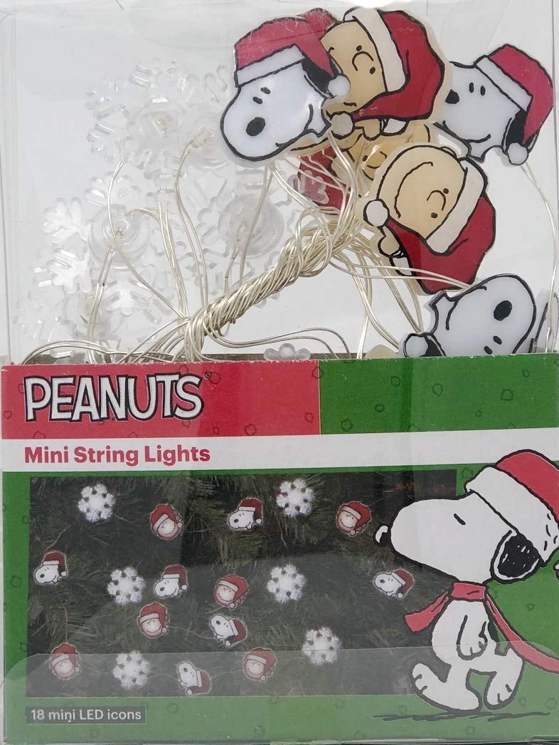 Peanuts Christmas Santa Snoopy Charlie Brown18 LED Mini String Lights 