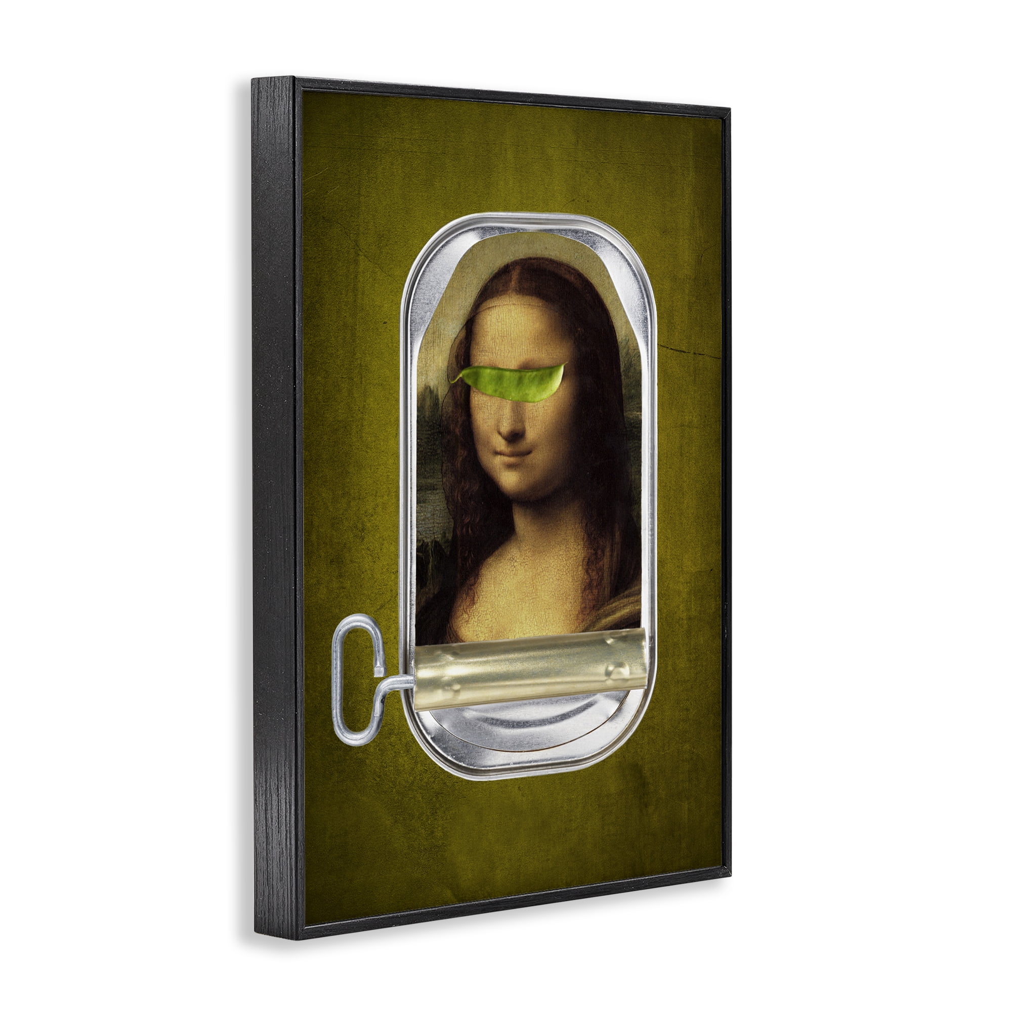 Canned Mona Lisa Black Framed Giclee Art, design by Elo Marc