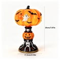 thumbnail image 3 of Halloween Pumpkin Ghost Night Light, Orange Resin Table Lamp with Warm LED Glow, Spooky Decor for Bedroom Desk Bar Mantel Party Home, 3 of 6