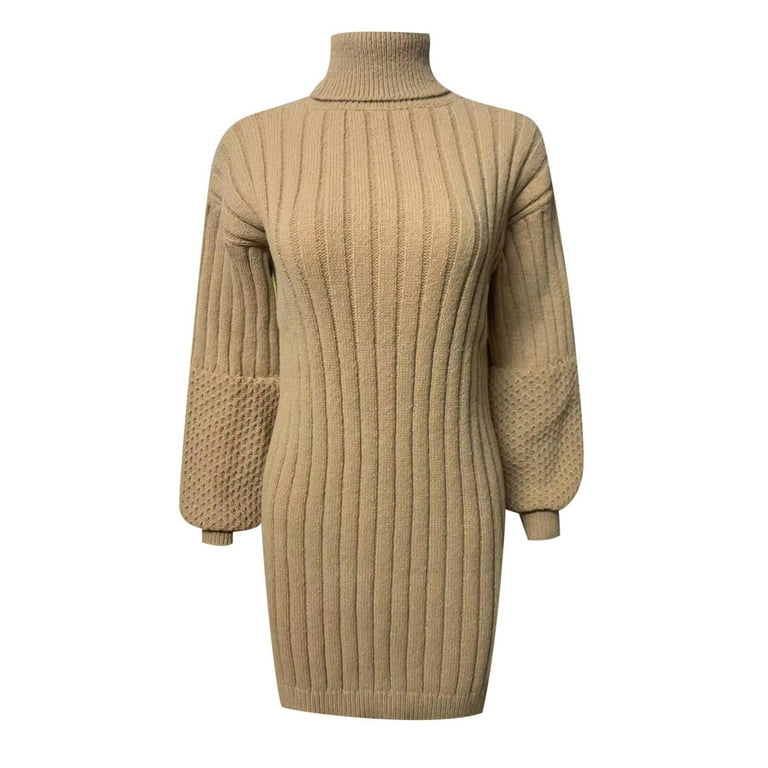 Autumn And Winter Woolen Dress 2023 Fashio Loose Relaxed Knitted Dress Midi  Wrap Dress Long Sleeve Knit Dress Sweater Dress for Women Long Sleeve ...