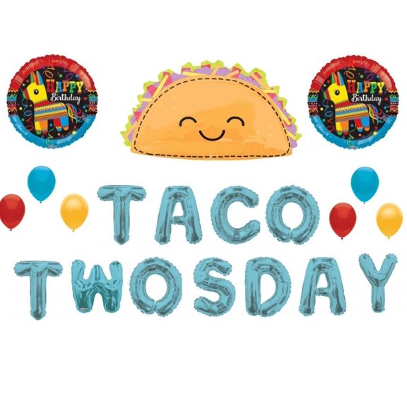 Taco TwosDay 2nd Birthday Party Balloons Decoration Supplies Fiesta Pinata