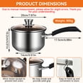 thumbnail image 6 of Saucepan with Lid, 2 Quart Stainless Steel Sauce Pot with Glass Lid Small Sauce Pan for Home Kitchen Restaurant Cooking, 6 of 6