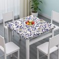 thumbnail image 3 of Waterproof Floral Tablecloth for Square Table, Reusable Elastic Fit Polyester for Indoor and Outdoor, 34x34 Inch, 3 of 5