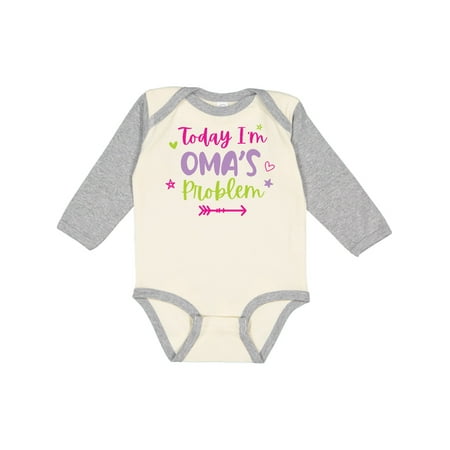 

Inktastic Child Funny Today Im Omas Problem Girls Long Sleeve Baby Bodysuit