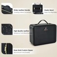 thumbnail image 4 of Bolsa de maquillaje Faquenc de 29 cm con espejo iluminado por LED y separadores, color negro, 4 of 9