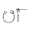 thumbnail image 2 of Sterling Silver Rhodium-plated C-Hoop Post Earrings, 2 of 4