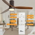 thumbnail image 4 of Sofucor 52" Flush Mount Bronze Modern Ceiling Fan with Integrated LED Light, 4 of 11