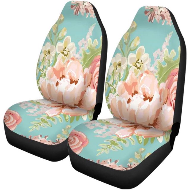 Juego de 2 fundas para asientos de coche ABPHQTO Ramos color rosa pálido Universal