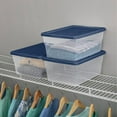 thumbnail image 6 of Sterilite Stackable 16 Qt Storage Tote, Clear, Blue Lid, (24 Pack), 6 of 8