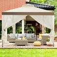thumbnail image 4 of Gymax Abri de Jardin Gazebo 10 Pieds x 10 Pieds avec Moustiquaire pour Terrasse Extérieure, 4 of 10