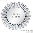 thumbnail image 4 of Round Mirror Wall Decor 24 Inches Decorative Wall Mirror with Irregular Framed and Beveled Edge Mirrors for Wall Silver Large Wall Mirror Frameless Mirrors, 4 of 5