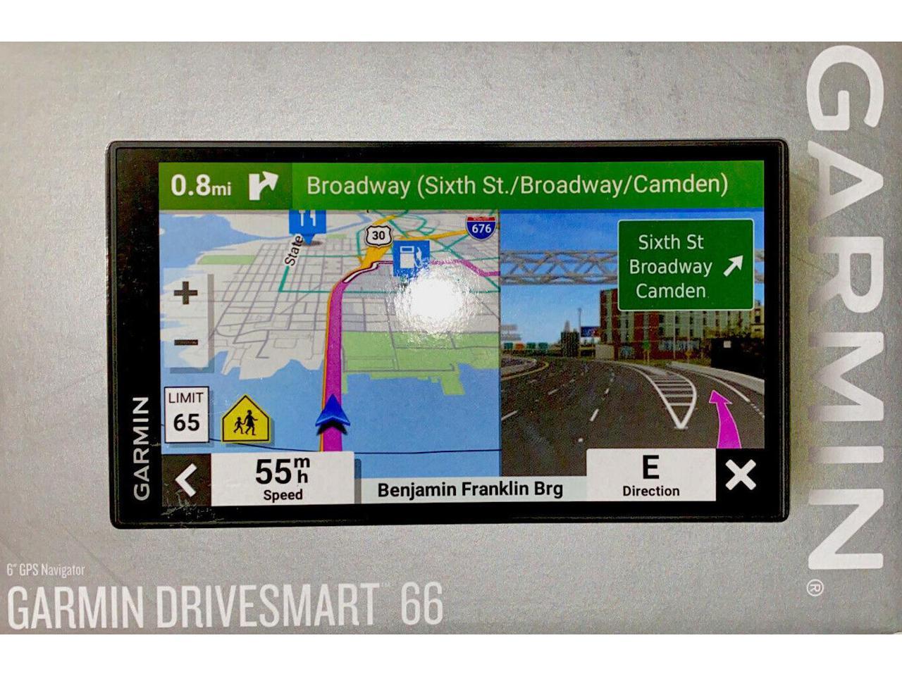Garmin DriveSmart 66, 6-inch Car GPS Navigator with Bright High-Resolution  Maps and Garmin Voice Assist 010-02469-00