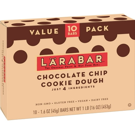 Diet Bar Cookie - Larabar Gluten Free Bar Chocolate Chip Cookie Dough 1.6 oz Bars