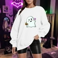 thumbnail image 2 of Vedolay Trendy Tops for Women Women's Sweatshirts Hoodies Crewneck Oversized Pullover Casual Comfy Fall Fashion Clothes,White S, 2 of 3