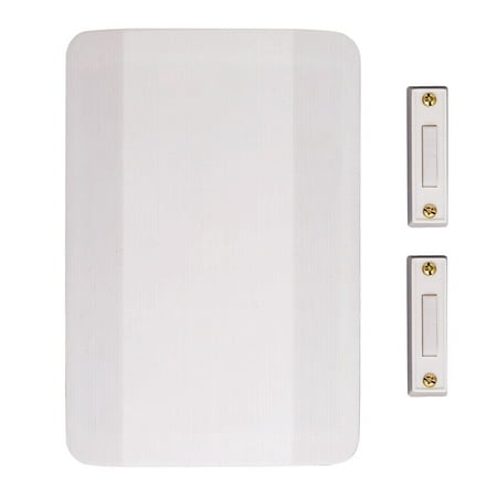 Rectangular Doorbell - NICOR Lighting Two-Door Doorbell Chime Kit with Two Lighted Rectangular Buttons (18001)