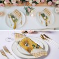 thumbnail image 3 of Sunflower Cloth Napkins, Green Botanical Yellow Floral Rustic Plaid Washable and Reusable Dinner Napkins Set of 8, Table Napkin for Kitchen Party Birthday Wedding Hotel Housewarming 20"x20", 3 of 9