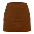 thumbnail image 2 of Simua Women's Solid Mid-Waist Skort | 2-in-1 Athletic Casual Shorts with Built-In Liner, 2 of 5