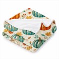 thumbnail image 2 of SPXUBZ Pumpkin Flannel Fleece Blanket, Soft Throw Blanket with Colorful Fall Pattern, Cozy Warm Blanket for Sofa Bed Bedroom Decor 60"x50", 2 of 5