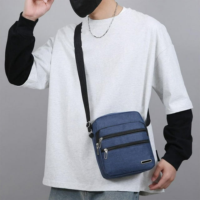 Feltree Sac de Poitrine en Tissu Durable avec Multiples Compartiments Zippés et Sangle Réglable pour Sports Mains Libres et Usage Quotidien