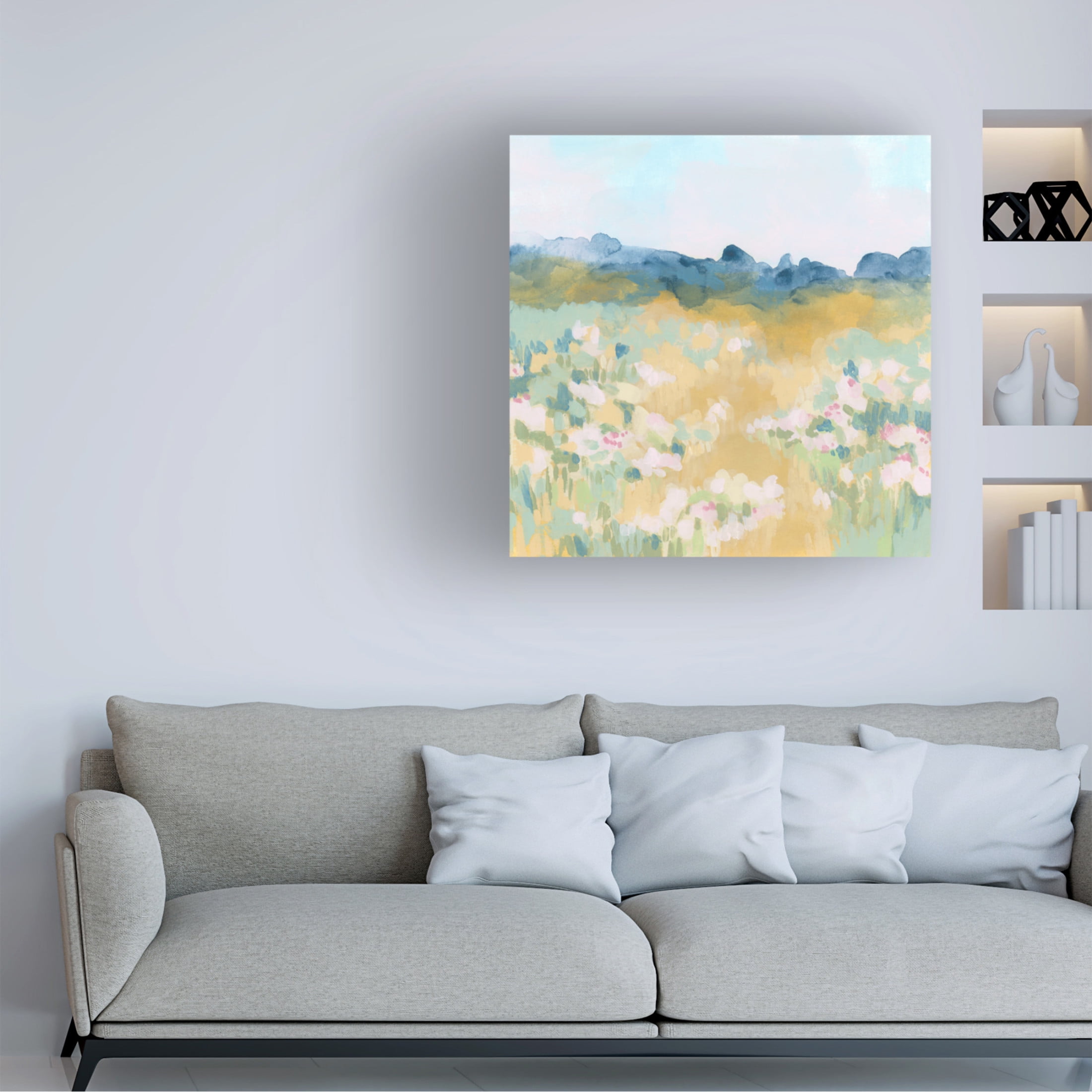 Trademark Fine Art June Erica Vess Ochre Flower Field I Canvas Wall Art