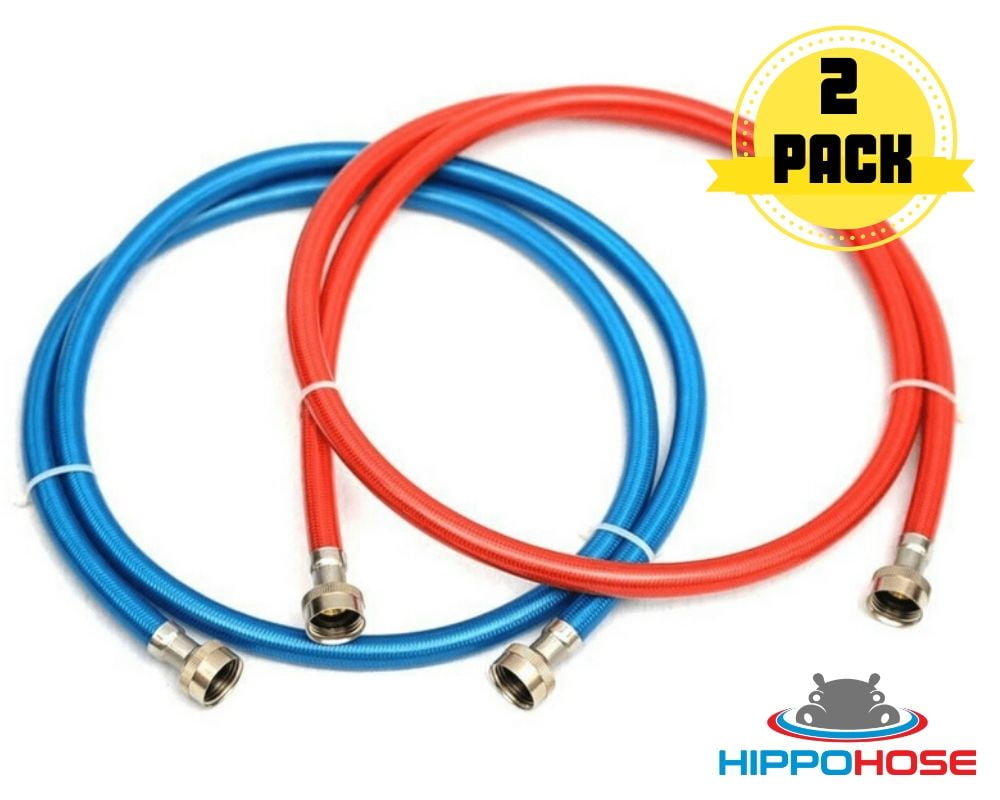 Stainless Steel Braided PVC Coated Hoses Steam Dryer Hose Installation Kit 1 ft inlet and Y Connector Hippohose 6 ft Long with 90 Degree Elbow 