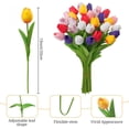 thumbnail image 4 of Multicolor Artificial Tulips Flowers,15 Pcs Fake Faux PU Tulip Bouquet,Real Touch Flower Arrangement,13" Fake Flowers Plant for Spring Easter Decor Mother's Day Valentine's Day Wedding,5 Colors, 4 of 8