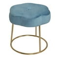 thumbnail image 3 of Linon Coston Backless Velvet Vanity Stool, Gold/Light Blue, 3 of 18