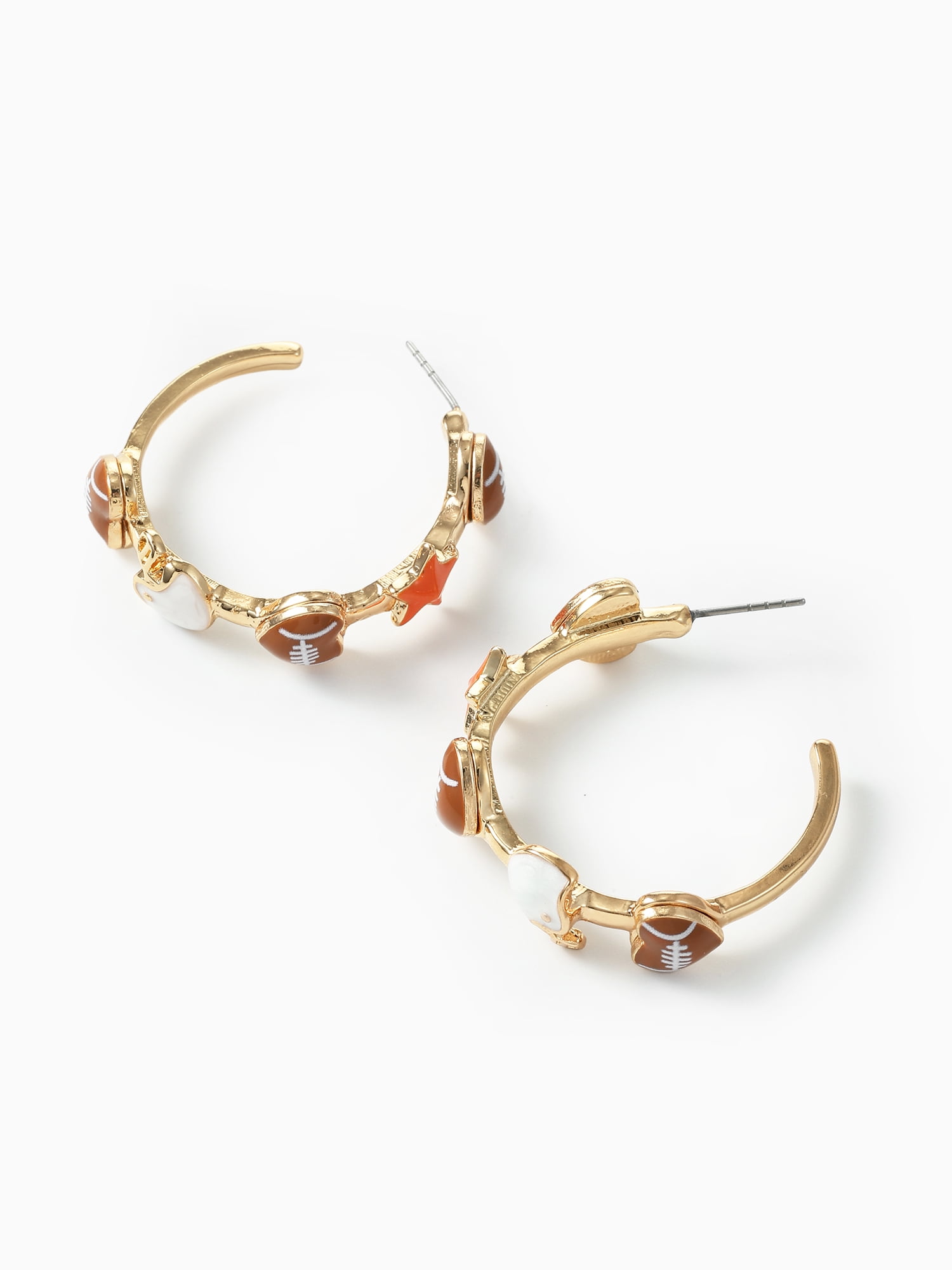 Packed Party Kickoff Classic Football Hoop Earrings