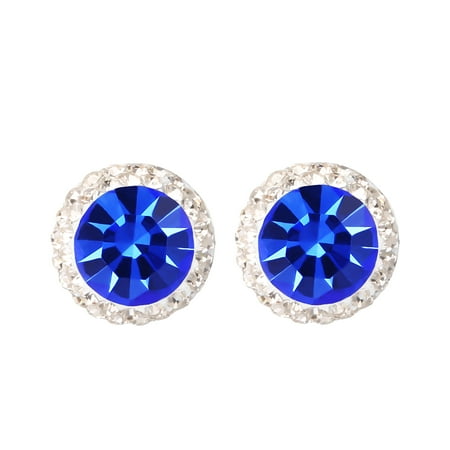 Hallmark Jewelry Women's Sterling Silver Crystal Birthstone Stud Earrings