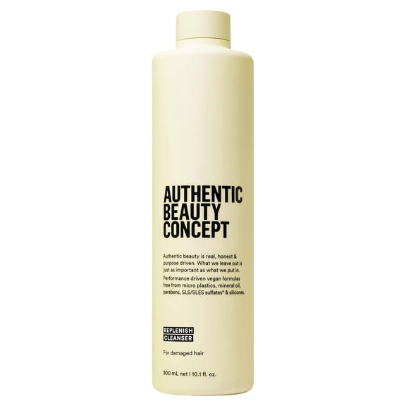 Authentic Beauty Concept Replenish Cleanser | Shampoo | Damaged Hair | Nourishes & Strengthens Hair | Vegan & Cruelty-free | Sulfate-free | 10.1 fl. oz.