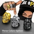 thumbnail image 4 of ChainsHouse Gothic Skull Rings for Men Women Stainless Steel Head Skeleton Punk Finger Ring for Halloween Party Jewelry, Size 8, 4 of 8