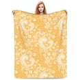 thumbnail image 5 of LNWH Modern Yellow Abstract Swirl Pattern Throw Blanket, Flannel Sofa Blankets for All Seasons, 60"x50", 5 of 8