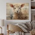 thumbnail image 2 of Designart "In Winter Beige Sheep painting" Animals Print on Natural Pine Wood, 2 of 5