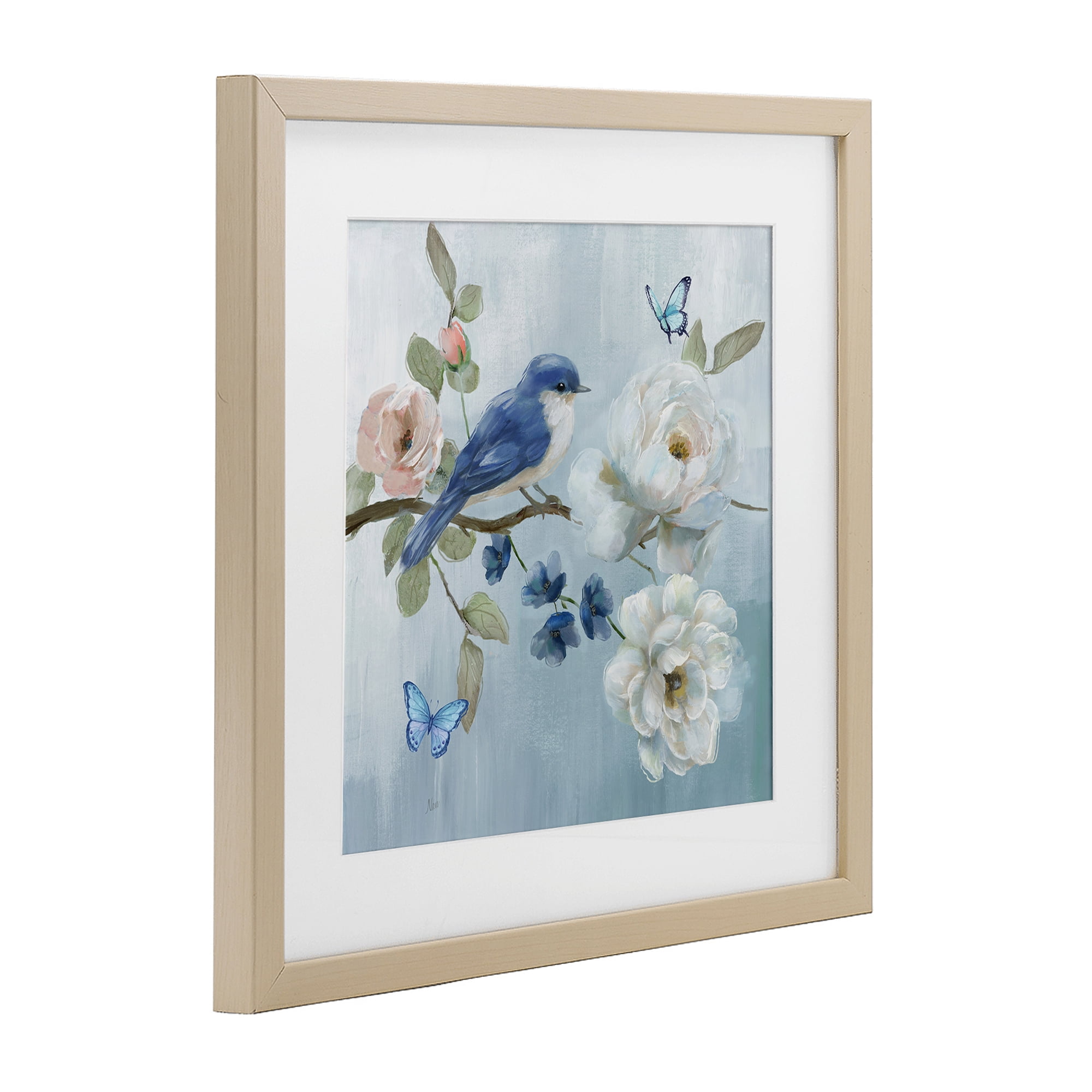 Stupell Industries Blue Bird Tranquility Birch Framed Print Under Glass, design by Nan