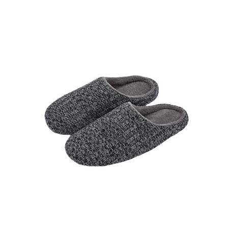 

Ritualay Mens Lightweight Winter Warm Slippers Comfort Cozy Indoor Bedroom Plush Lining Home Shoe Gray Black 10.5-11