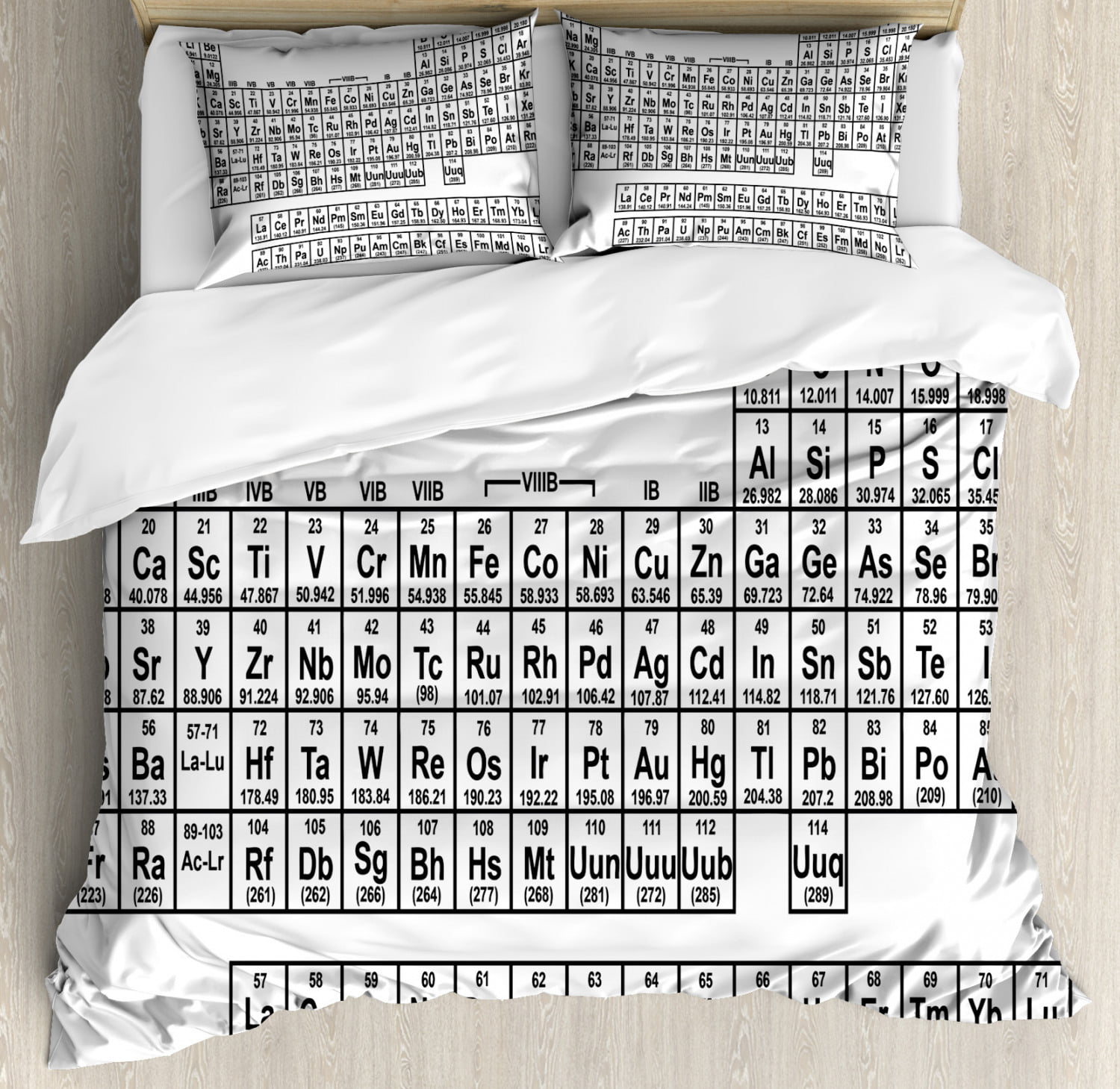 Periodic Table Double Duvet Cover Set Boys Girls 2-in-1 Design Chemical Elements 