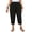 Black, variant on SHTXOZHI Womens Plus Size Capris Elastic Waisted Loose Breathable Pants Casual Beach Vacation Pants with Pockets