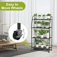 thumbnail image 2 of 4 Tier Plant Stand with Wheels, Plant Shelf for Indoor Outdoor, Heavy Duty Metal Tall Plant Stands Holder Rack for Living Room Balcony and Garden, Black, 2 of 6