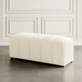 thumbnail image 3 of Jofran Tess Contemporary Modern Ivory Boucle Upholstered Plush Bench, 3 of 8