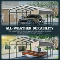 thumbnail image 4 of Upgraded 13x20 FT Heavy Duty Metal Carport with Enhanced Base, Extra Thick Galvanized Steel Frame, All-Weather Oversized Outdoor Car Shelter for Cars, Boats, and Tractors, 4 of 9