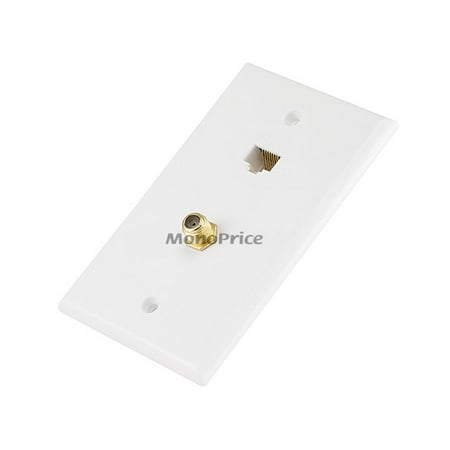 - Cat5e / F-Type Wall Plate (Cat5e + F-Type) - Coupler Type