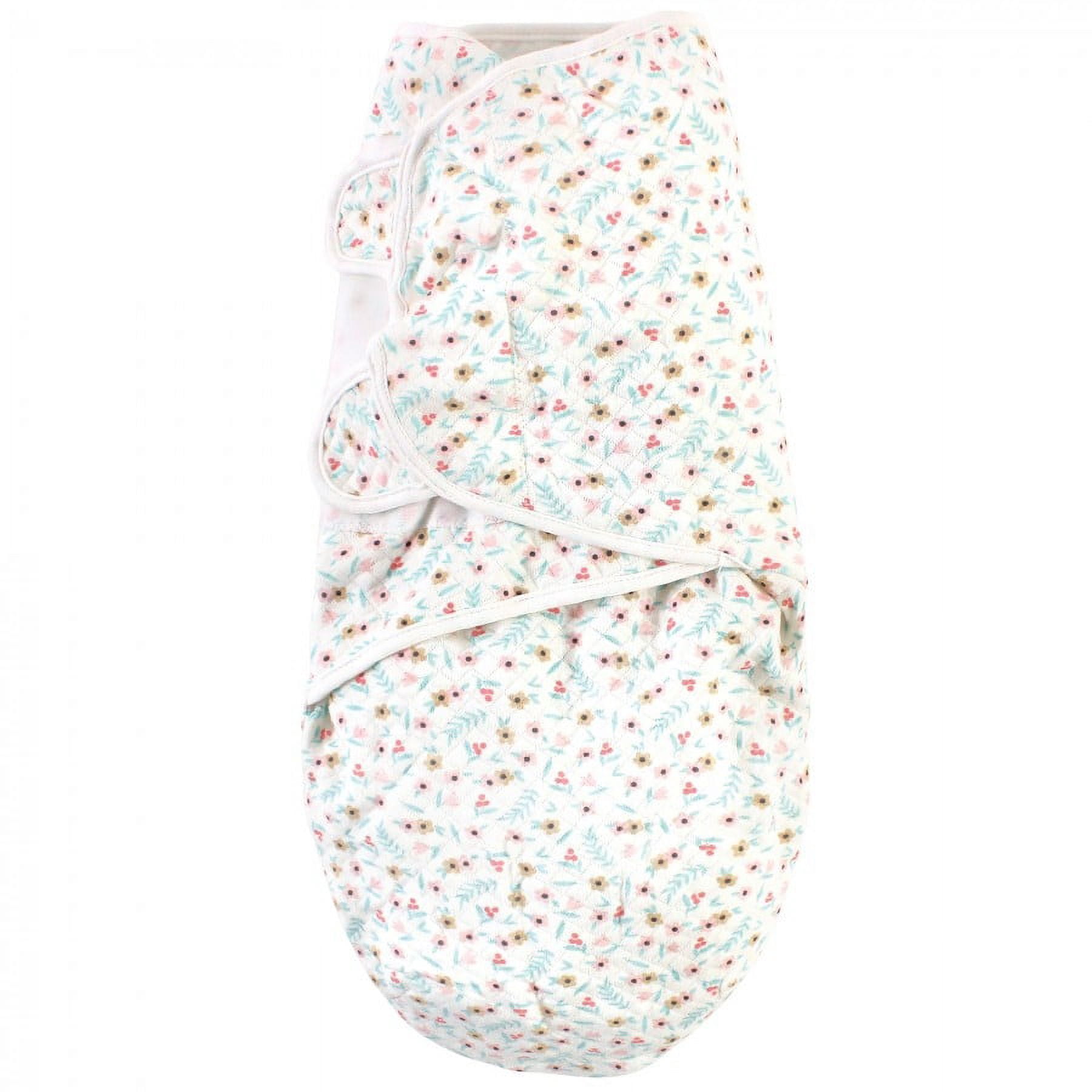 Hudson Baby Infant Girl Quilted Cotton Swaddle Wrap 3pk, Girl Forest, 0-3 Months